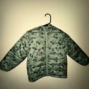 Disney Green Puffer Jacket with Character Print